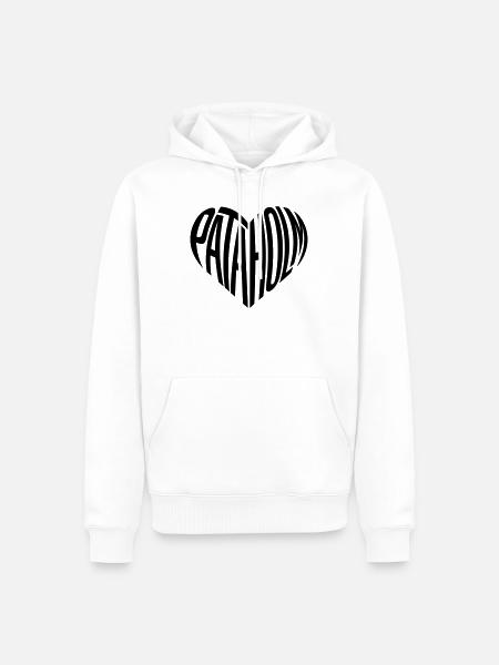 Pataholm Heart Font - Men’s Premium Organic Hoodie - white