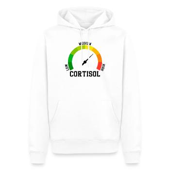 Niedriges Cortisol, sogar niedriger Wert - Männer Premium Bio Hoodie - Weiß - Vorne - Nico (187cm)