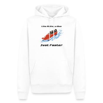 Bobsport: Like Riding a Bus, Just Faster. - Männer Premium Bio Hoodie - Weiß - Vorne - Nico (187cm)