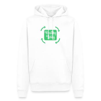 Food Food Nutrition - Men’s Premium Organic Hoodie - white - Front - Nico (187cm)