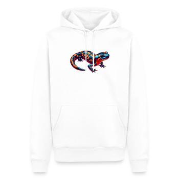 Kaléidoscope Salamandre Néon - Sweat à capuche Premium bio Homme - blanc - Devant - Nico (187cm)