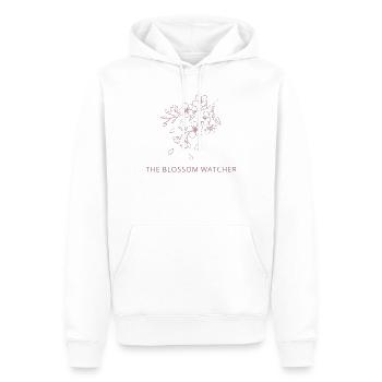 The Blossom Watcher – Frühlings-Schnee-UK-Saisonkunst - Männer Premium Bio Hoodie - Weiß - Vorne - Nico (187cm)