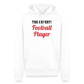 Expert Football Player: The Master of the Field - Men’s Premium Organic Hoodie - white - Front - Nico (187cm)