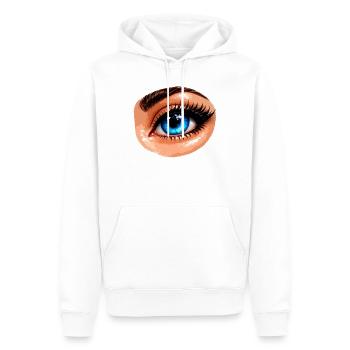 Blue Eye Illustration Pop Art Aura - Männer Premium Bio Hoodie - Weiß - Vorne - Nico (187cm)