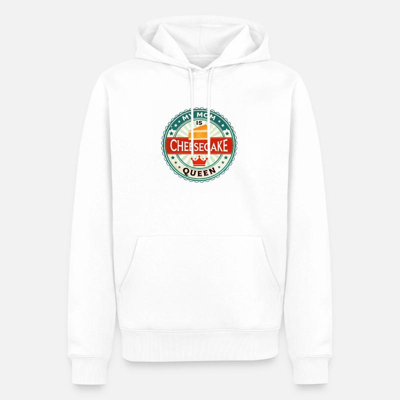 Cheesecake Queen Mutti Abzeichen - Männer Premium Bio Hoodie - Weiß