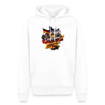 Deutschland_2026 - Männer Premium Bio Hoodie - Weiß - Vorne - Nico (187cm)