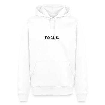 Focus Minimaliste Noir - Sweat à capuche Premium bio Homme - blanc - Devant - Nico (187cm)