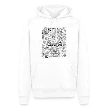 Summertime - Männer Premium Bio Hoodie - Weiß - Vorne - Nico (187cm)