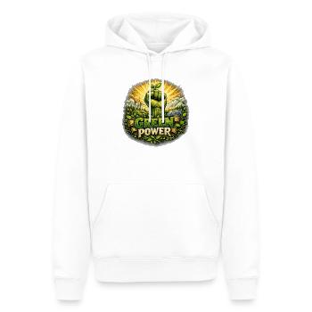 Green Power: Environmental Focus Fists - Men’s Premium Organic Hoodie - white - Front - Nico (187cm)