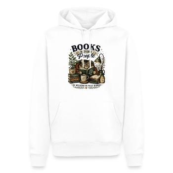 Bibliophile cat in a cozy corner - Men’s Premium Organic Hoodie - white - Front - Nico (187cm)
