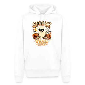 Spooky Vibes Only Geist Retro Halloween - Männer Premium Bio Hoodie - Weiß - Vorne - Nico (187cm)