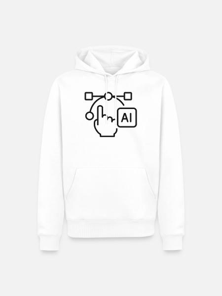 KI-Designlinien-Symbol - Männer Premium Bio Hoodie - Weiß