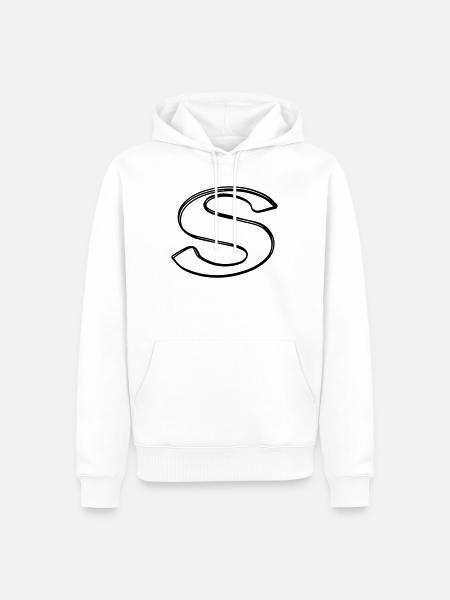 Kleinbuchstabe s handgezeichnet - Männer Premium Bio Hoodie - Weiß