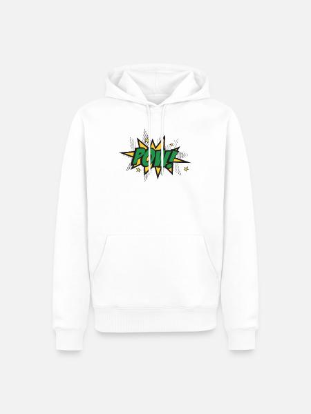 Pow Burst Pop Art - Männer Premium Bio Hoodie - Weiß