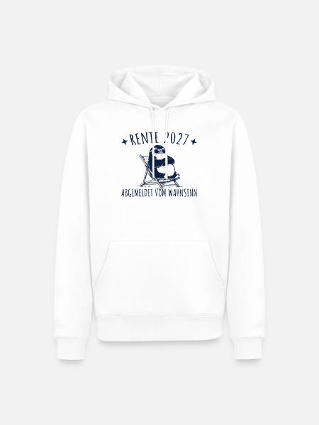 Rente 2027 Pinguin Abgemeldet vom Wahnsinn - Männer Premium Bio Hoodie - Weiß