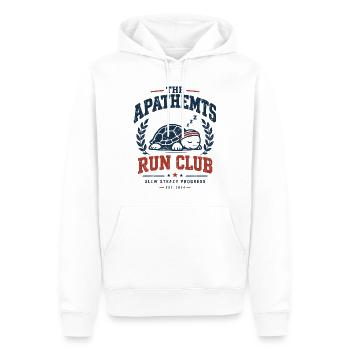 Run Club Schildkröte Motiv - Männer Premium Bio Hoodie - Weiß - Vorne - Nico (187cm)