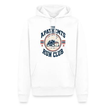 APATHETMTS Run Club Schildkröte - Männer Premium Bio Hoodie - Weiß - Vorne - Nico (187cm)