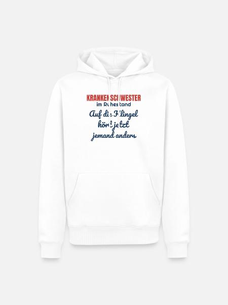 Krankenschwester im Ruhestand – Patientenklingel - Männer Premium Bio Hoodie - Weiß