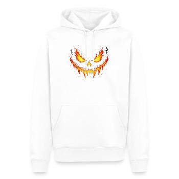 Inferno, Kürbisgrinsen, Horror, Geist, Halloween - Männer Premium Bio Hoodie - Weiß - Vorne - Nico (187cm)