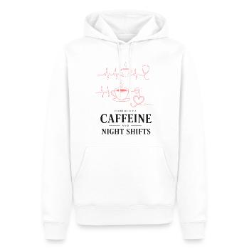 Kaffeeherz Nachtdienst Design - Männer Premium Bio Hoodie - Weiß - Vorne - Nico (187cm)