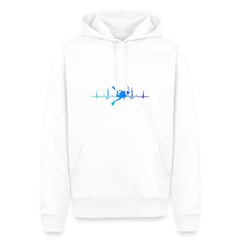 Plongeur Homme Plongeur Plongeur Plongée Libre - Sweat à capuche Premium bio Homme - blanc - Devant - Nico (187cm)