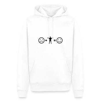 Gewichtheben Cardio Ausdauertraining Krafttraining - Männer Premium Bio Hoodie - Weiß - Vorne - Nico (187cm)