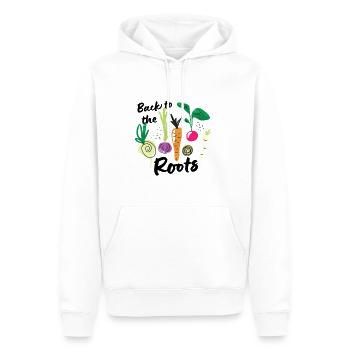 Back to the Roots Variation of Vegetables Vegetarian - Men’s Premium Organic Hoodie - white - Front - Nico (187cm)