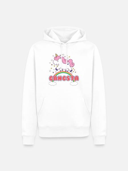 GANGSTA - Men’s Premium Organic Hoodie - white