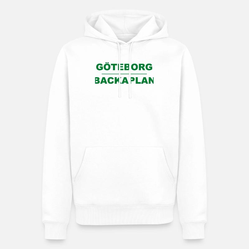 Göteborg Backaplan – Grün-Schwarz-Design - Männer Premium Bio Hoodie - Weiß