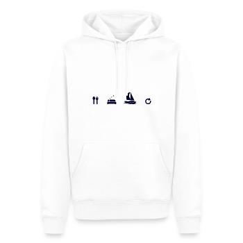 Segelboot Kapitän Spruch Zum Segeln - Männer Premium Bio Hoodie - Weiß - Vorne - Nico (187cm)