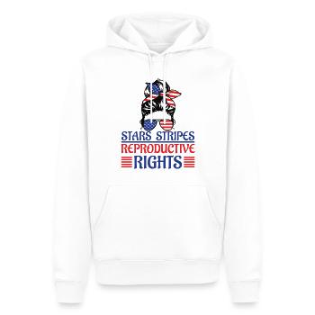 Stars Stripes Reproduktive Rechte 4. Juli - Männer Premium Bio Hoodie - Weiß - Vorne - Nico (187cm)