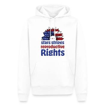 Stars Stripes Droits reproductifs Femmes 4 juillet - Sweat à capuche Premium bio Homme - blanc - Devant - Nico (187cm)