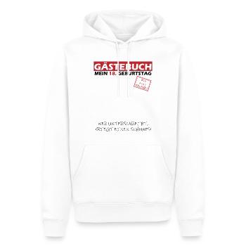Geburtstag Gästebuch zum 18ten -T-Shirt - Männer Premium Bio Hoodie - Weiß - Vorne - Nico (187cm)