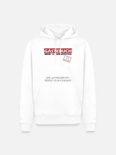 Geburtstag Gästebuch zum 18ten -T-Shirt - Männer Premium Bio Hoodie - Weiß
