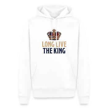 Vive le roi Charles Troisième couronnement 2023 - Sweat à capuche Premium bio Homme - blanc - Devant - Nico (187cm)