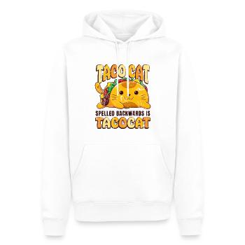Taco Cat orthographié à l’envers est Tacocat Cinco de - Sweat à capuche Premium bio Homme - blanc - Devant - Nico (187cm)