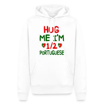 Humour Portugais Je Suis À Moitié Portugais - Sweat à capuche Premium bio Homme - blanc - Devant - Nico (187cm)