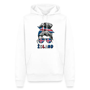 Islande Islande Flag Filles Islandais Fille Enfants - Sweat à capuche Premium bio Homme - blanc - Devant - Nico (187cm)