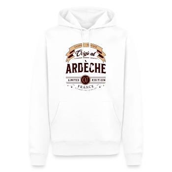Vintage Ardèche Departement Frankreich - Männer Premium Bio Hoodie - Weiß - Vorne - Nico (187cm)