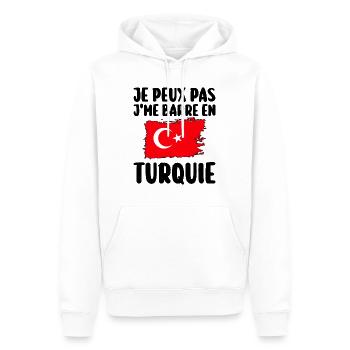 J'Me Barre En Turquie Voyage Cadeau - Sweat à capuche Premium bio Homme - blanc - Devant - Nico (187cm)