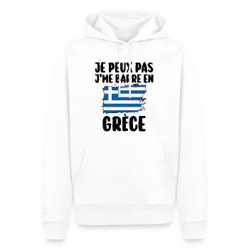 J'Me Barre En Grèce Voyage Cadeau - Sweat à capuche Premium bio Homme - blanc - Devant - Nico (187cm)