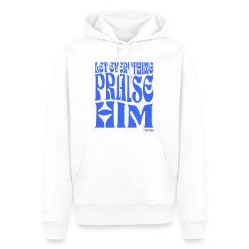 Christentum Christlicher Bibelvers - Männer Premium Bio Hoodie - Weiß - Vorne - Nico (187cm)
