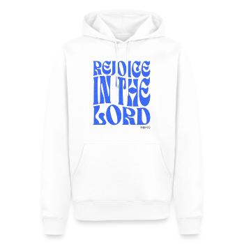 Christentum Christlicher Bibelvers - Männer Premium Bio Hoodie - Weiß - Vorne - Nico (187cm)