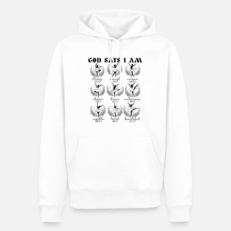 Bible Chrétienne Danseuse de Ballet - Sweat à capuche Premium bio Homme - blanc