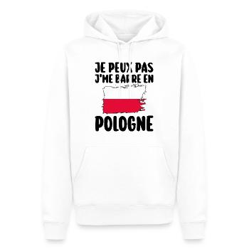 J'Peux Pas J'Me Barre En Pologne Voyage - Sweat à capuche Premium bio Homme - blanc - Devant - Nico (187cm)
