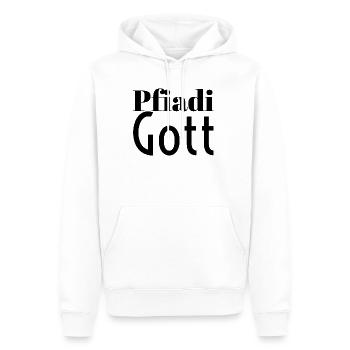 Pfiadi Gott - Männer Premium Bio Hoodie - Weiß - Vorne - Nico (187cm)
