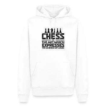 L’art des échecs exprime la science logique Le maître d’échecs - Sweat à capuche Premium bio Homme - blanc - Devant - Nico (187cm)