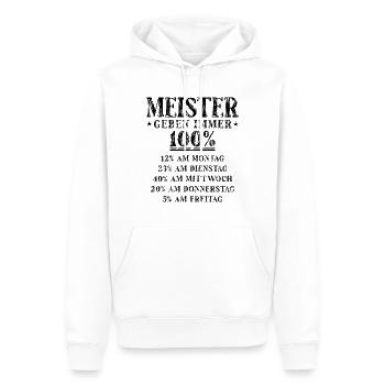 Meister Geben Immer 100 Prozent Meistertitel - Männer Premium Bio Hoodie - Weiß - Vorne - Nico (187cm)