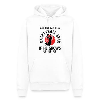 Basketball - Männer Premium Bio Hoodie - Weiß - Vorne - Nico (187cm)