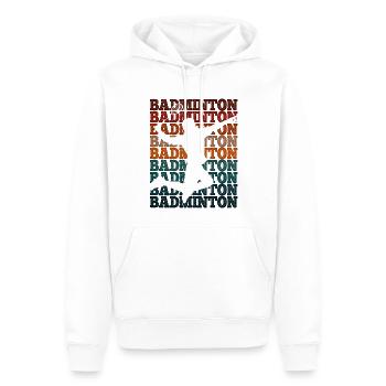 Badminton - Männer Premium Bio Hoodie - Weiß - Vorne - Nico (187cm)